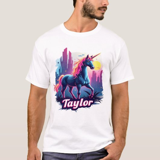 Taylor Unicorn Dreams: Starry Magic und Whimsy T-Shirt (Vorderseite)