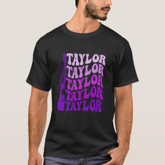 Taylor Vorname I Liebe Taylor Girl Groovy 80 s V T-Shirt