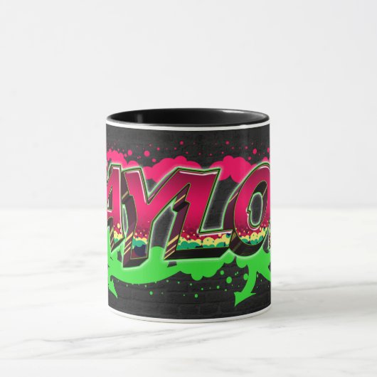 Taylor Vorname Name Graffiti red green Tasse (Zentrum)