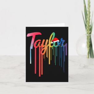 Taylor Vorname Weihnachtsmann Hut Bunter Druck Tay Karte