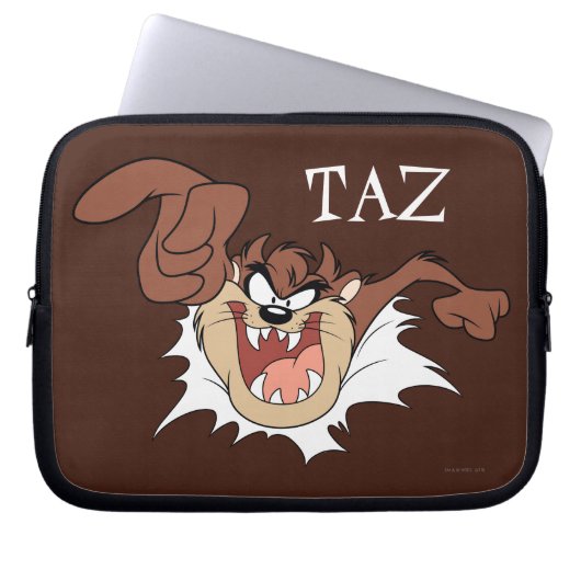 TAZ™ Burning Through Page Laptopschutzhülle (Vorderseite)