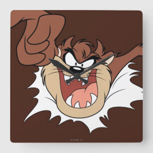 TAZ™ Burning Through Page Quadratische Wanduhr