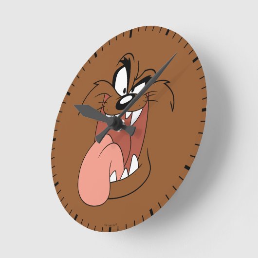 TAZ™ Crazy Smile Runde Wanduhr (Winkel)