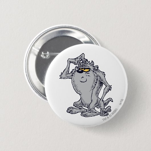 TAZ™ Denken künstlerisches Design Button (Vorne & Hinten)