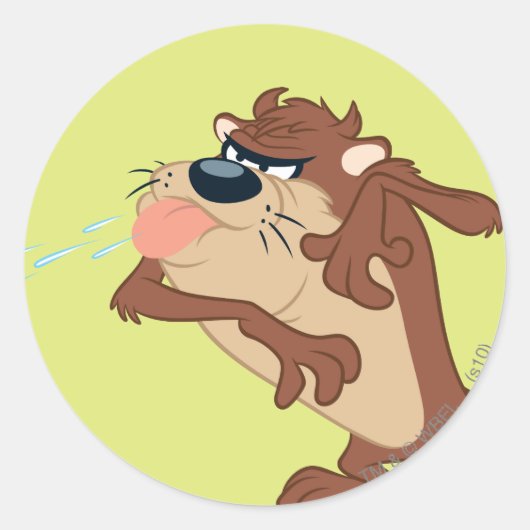 TAZ™, der die Zunge heraushält Runder Aufkleber (Vorderseite)
