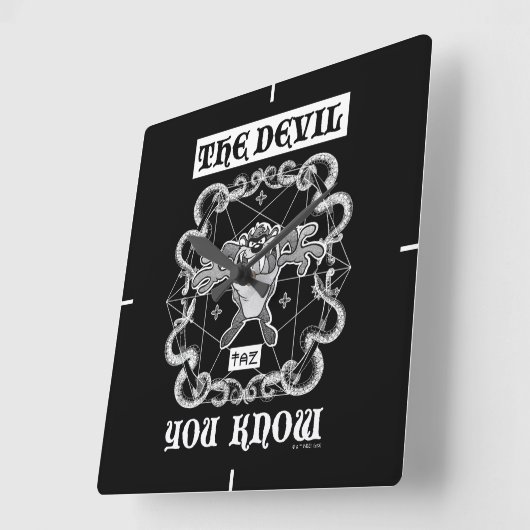 TAZ™ Der Teufel, den Sie kennen Quadratische Wanduhr (Winkel)