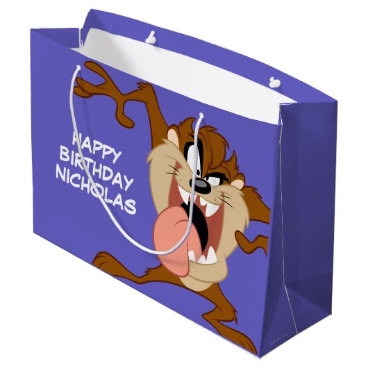 TAZ™ | Die Zunge raus halten Große Geschenktüte (Rückseite Schrägansicht)