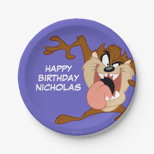 TAZ™ | Die Zunge raus halten Pappteller (Vorderseite)