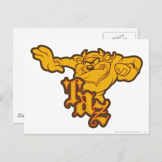 TAZ™ Einarm Postkarte (Vorne/Hinten)