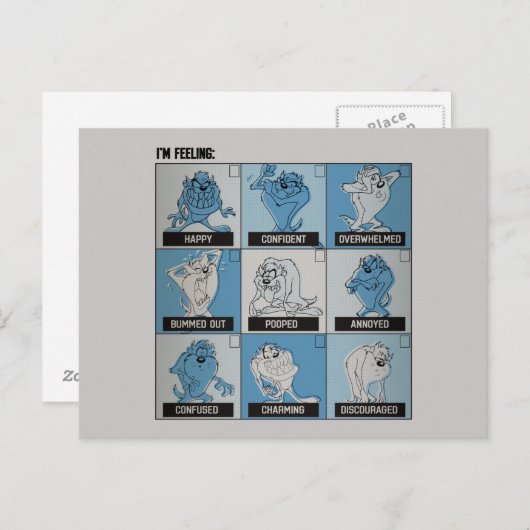 TAZ™ Emotion Checkbox Postkarte (Vorne/Hinten)