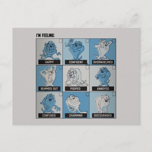 TAZ™ Emotion Checkbox Postkarte (Vorderseite)