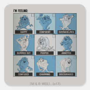 TAZ™ Emotion Checkbox Quadratischer Aufkleber