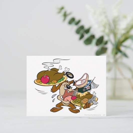 TAZ™ Erntedank-Teller Feiertagspostkarte (Stehend Vorderseite)