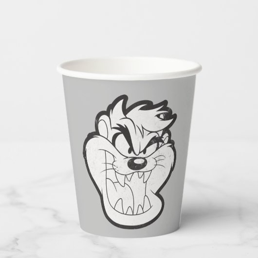 TAZ™ Evil Grin Abzeichen Pappbecher (Rückseite)