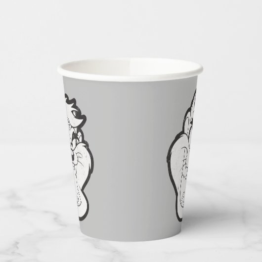 TAZ™ Evil Grin Abzeichen Pappbecher (Links)