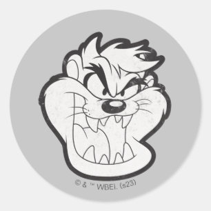 TAZ™ Evil Grin Abzeichen Runder Aufkleber