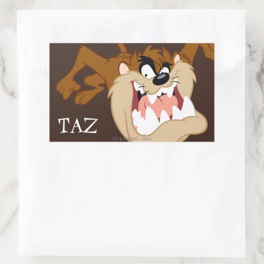 TAZ™ Evil Grin Rechteckiger Aufkleber (Tasche)