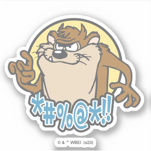 TAZ™ Expletive Circle Graphic Aufkleber (Vorderseite)