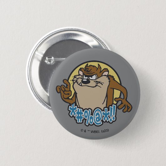 TAZ™ Expletive Circle Graphic Button (Vorne & Hinten)