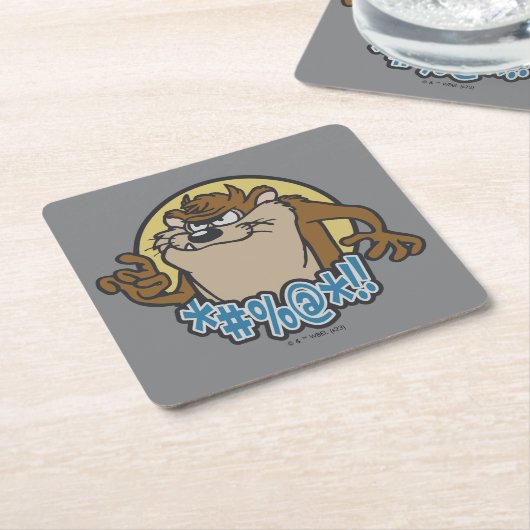 TAZ™ Expletive Circle Graphic Rechteckiger Pappuntersetzer (angewinkelt)