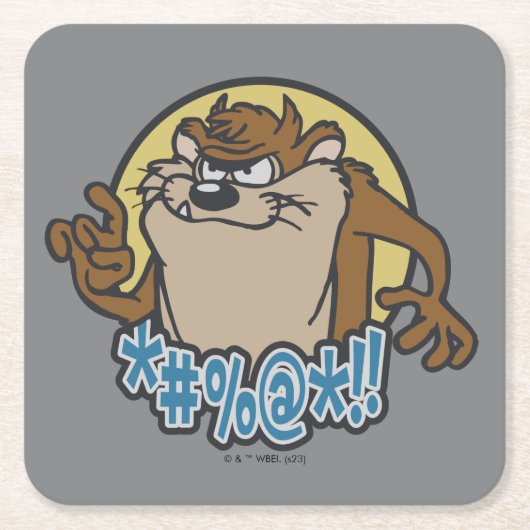 TAZ™ Expletive Circle Graphic Rechteckiger Pappuntersetzer (Vorderseite)