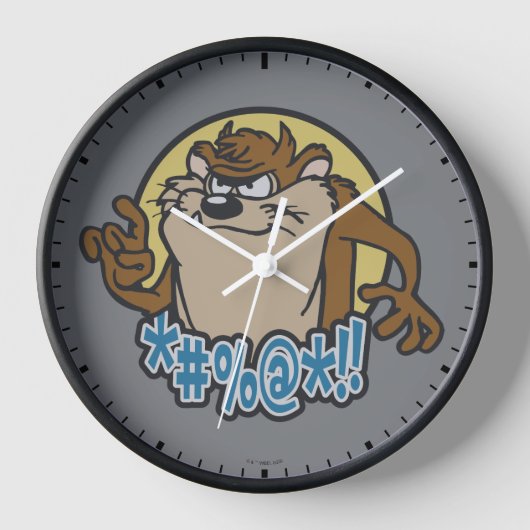 TAZ™ Expletive Circle Graphic Uhr (Vorderseite)