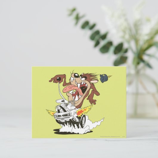 TAZ™ Furious Driving Postkarte (Stehend Vorderseite)