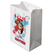 TAZ™ Headbuttball-Ball Mittlere Geschenktüte (Rückseite Schrägansicht)