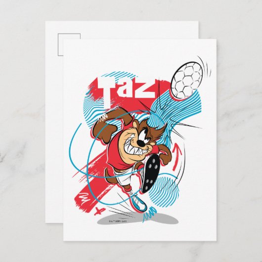 TAZ™ Headbuttball-Ball Postkarte (Vorne/Hinten)