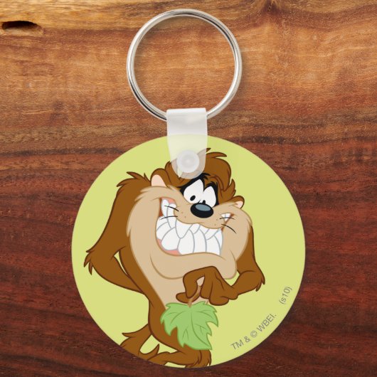 TAZ™ holding a leaf Schlüsselanhänger (Vorderseite)