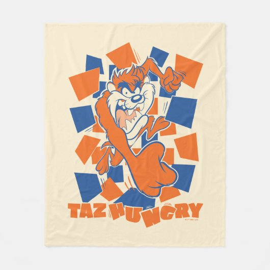 TAZ™ Hungry Smashing durch Schachbrett Fleecedecke (Vorderseite)