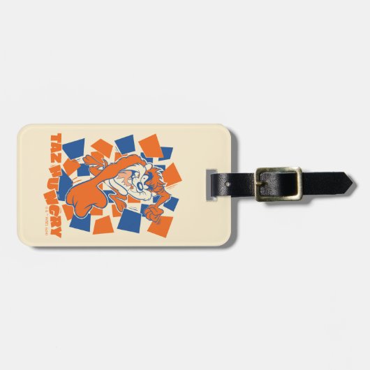 TAZ™ Hungry Smashing durch Schachbrett Gepäckanhänger (Vorderseite horizontal)