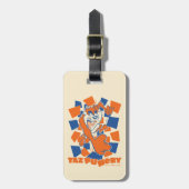 TAZ™ Hungry Smashing durch Schachbrett Gepäckanhänger (Vorderseite vertikal)