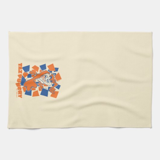 TAZ™ Hungry Smashing durch Schachbrett Geschirrtuch (Horizontal)