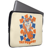 TAZ™ Hungry Smashing durch Schachbrett Laptopschutzhülle (Vorne Rechts)