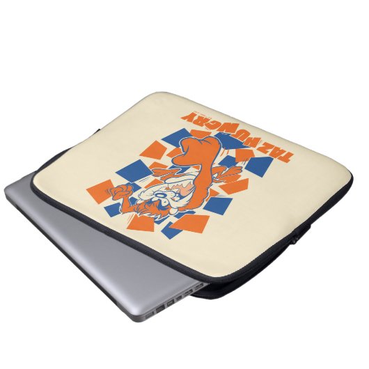 TAZ™ Hungry Smashing durch Schachbrett Laptopschutzhülle (Vorne Knopf)