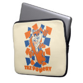 TAZ™ Hungry Smashing durch Schachbrett Laptopschutzhülle (Vorderseite Links)