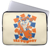 TAZ™ Hungry Smashing durch Schachbrett Laptopschutzhülle (Vorderseite)