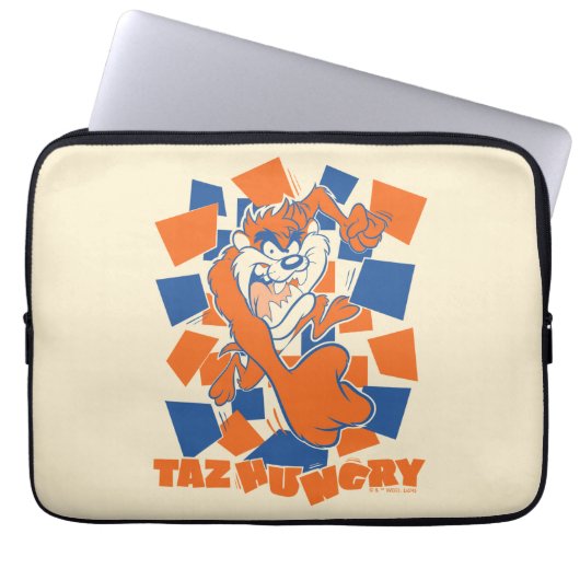 TAZ™ Hungry Smashing durch Schachbrett Laptopschutzhülle (Vorderseite)