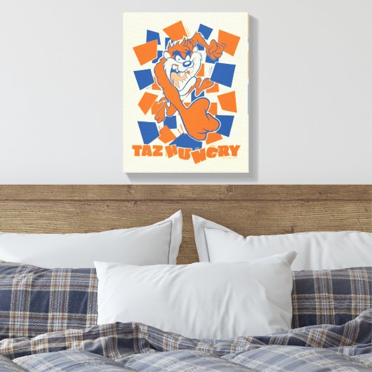 TAZ™ Hungry Smashing durch Schachbrett Leinwanddruck (Insitu (Schlafzimmer))