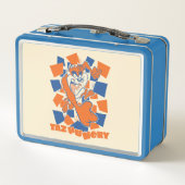 TAZ™ Hungry Smashing durch Schachbrett Metall Brotdose (Rückseite)