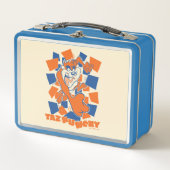 TAZ™ Hungry Smashing durch Schachbrett Metall Brotdose (Vorderseite)