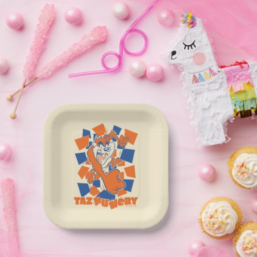 TAZ™ Hungry Smashing durch Schachbrett Pappteller (Party)