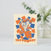TAZ™ Hungry Smashing durch Schachbrett Postkarte (Stehend Vorderseite)