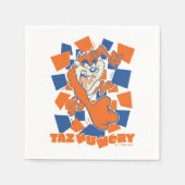 TAZ™ Hungry Smashing durch Schachbrett Serviette (Vorderseite)