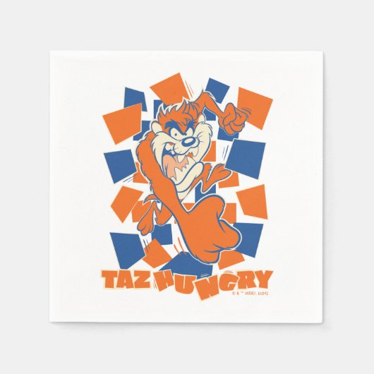 TAZ™ Hungry Smashing durch Schachbrett Serviette (Vorderseite)