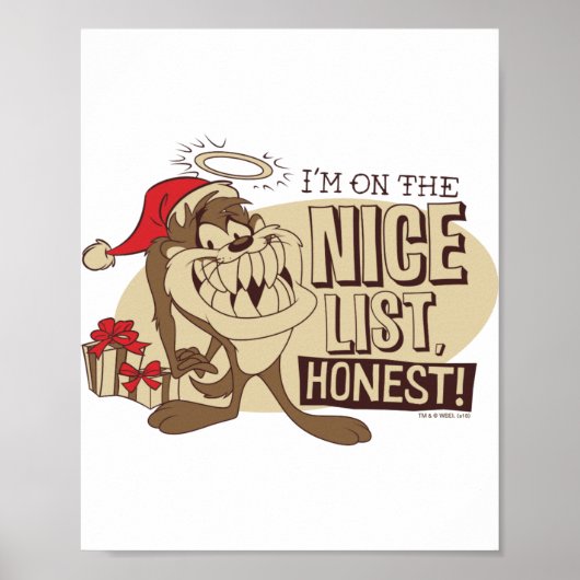 Taz Im On The Nice List Poster (Vorne)