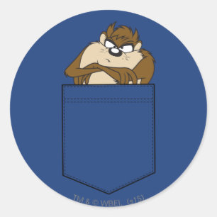 TAZ™ in einer Tasche Runder Aufkleber