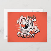 TAZ™ "Let's Go Crazy!" Halftone Postkarte (Vorne/Hinten)