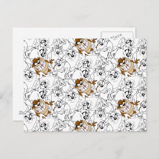TAZ™ Line Art Pop Muster Postkarte (Vorne/Hinten)